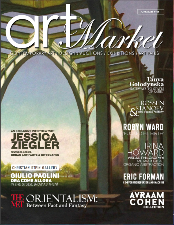 14-page feature on AvRaam Cohen sculptures in Art Market Magazine, highlighting vibrant cold-cast works and artistic process